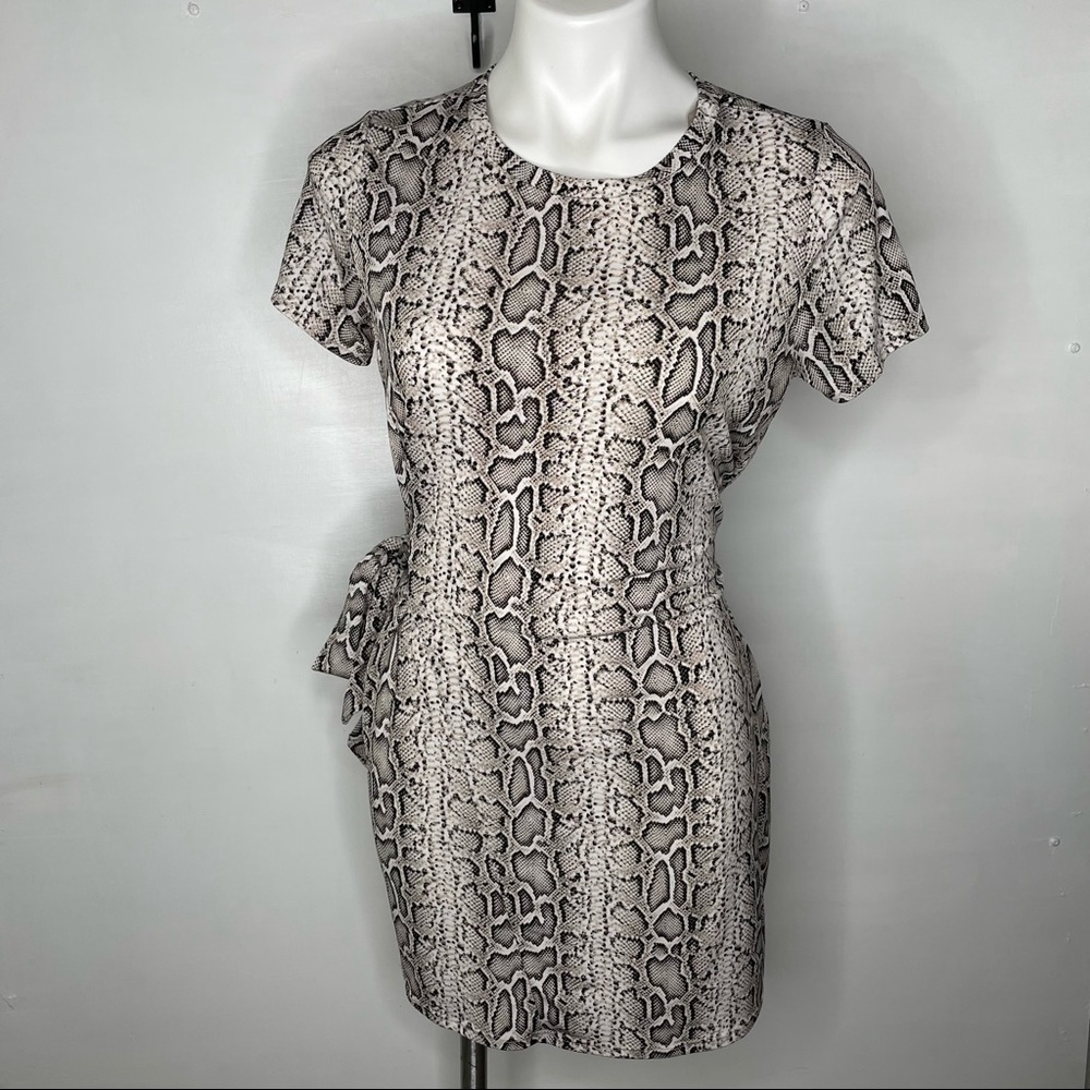 Made with Love Blue Blush Snake print mini dress Body-con